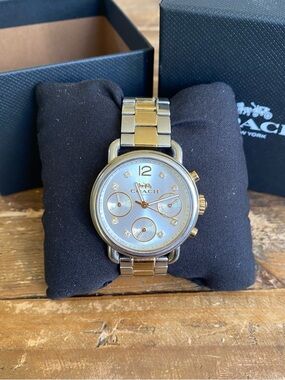 Coach Two-Tone Gold and Silver Mother-of-Pearl Dial Watch